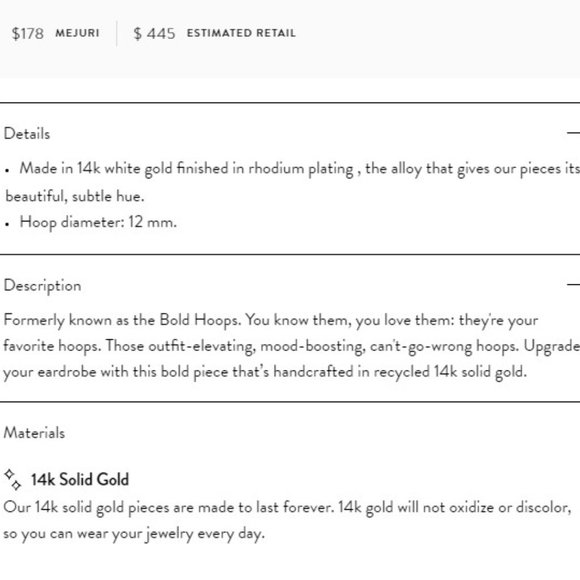 Mejuri Bold Huggie Hoops - White Gold - Picture 2 of 5